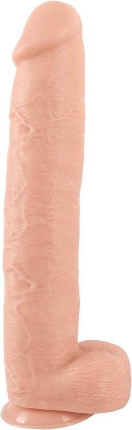 Realistixxx – 3XL Giant Zuignap Dildo met Scrotum en Eikel voor Enorm Genot en Voldoening – 42 cm – beigeig