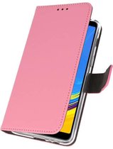 Booktype Telefoonhoesjes - Bookcase Hoesje - Wallet Case -  Geschikt voor Galaxy A7 (2018) - Roze
