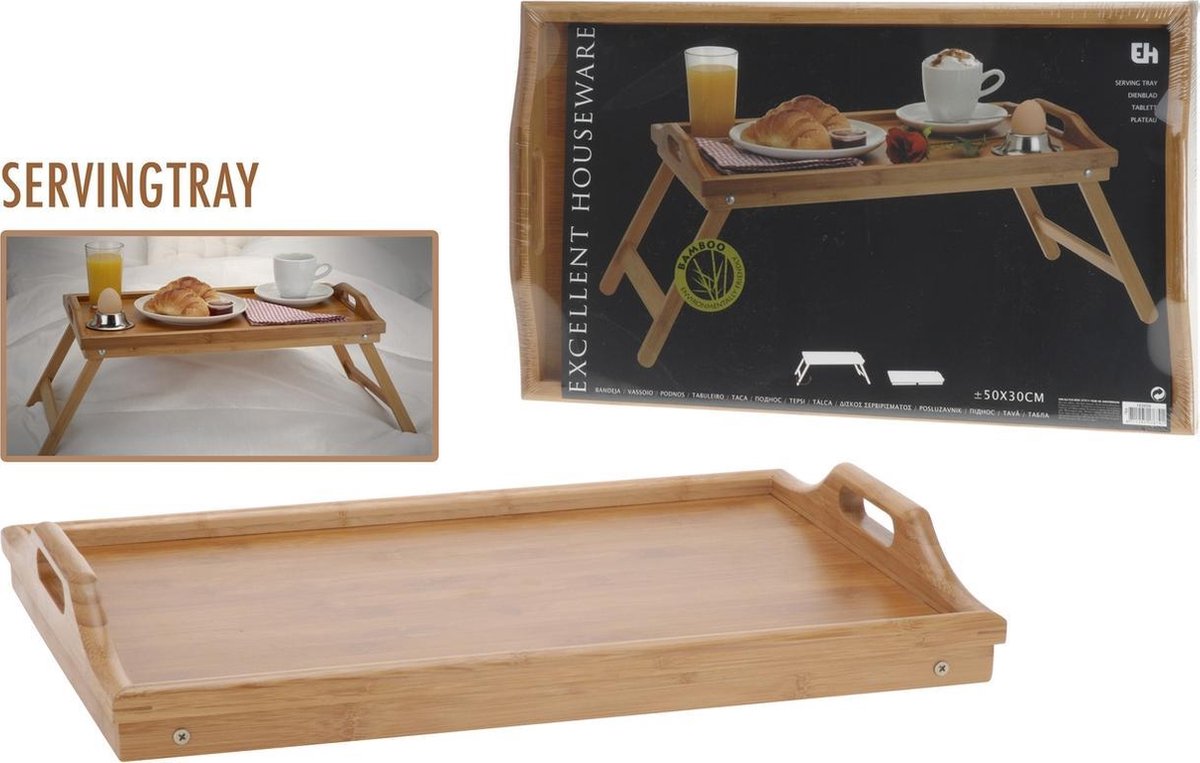 Excellent Houseware - Ontbijt Dienblad - 30 x 50 cm - Hout — cadeau in Koken & Dineren - foto 7