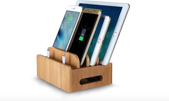 Oplaadkabel Organiseren Bamboe Gsm Tablet Oplaad Dock Houders | bol.com