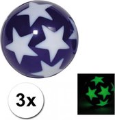 3 stuiterballen glow in the dark sterren