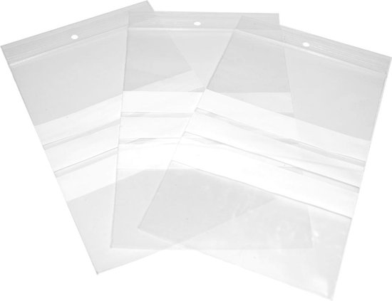 Gripseal zakken - 1000 stuks - 80 x 120mm - transparant - hersluitbaar - inclusief schrijfvlakken - WOP