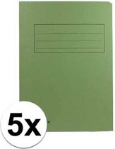 5x dossiermappen 24 x 35 cm groen