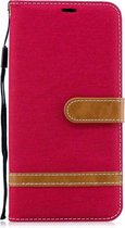 Denim Book Case - Samsung Galaxy A7 (2018) Hoesje - Rood