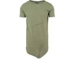 Urban Classics - | Long XL - T-shirt Zip Open Edge - bol Front Heren Groen