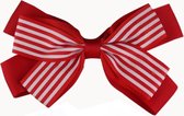 Jessidress Haarclip met grote haarstrikje met strippen - Rood