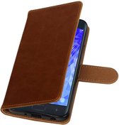 Coque Brown Type Book Pull-Up pour Galaxy J7 (2018)