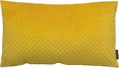 Yellow Chevron Velvet Long Kussenhoes | Fluweel / Velours | Geel | 30 x 50 cm