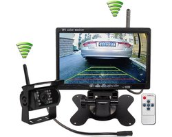 BrandWay Draadloze Achteruitrijcamera set met 7 inch scherm - Achteruitrij Camera Draadloos voor Auto / Camper / Caravan / Vrachtwagen / Landbouwmachines