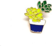 Groene hippe plant broche - Broches - By Cleo