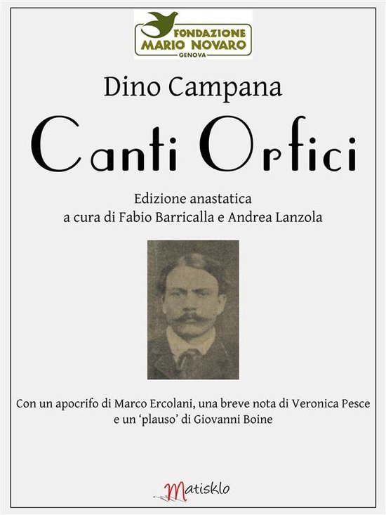 collana Infiniti - Canti Orfici - cover