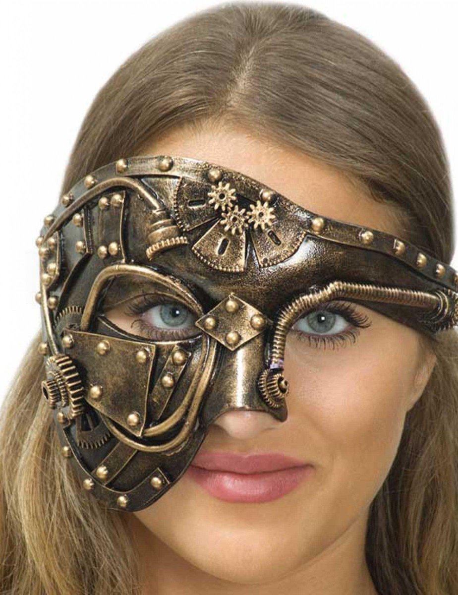 Sexy goudkleurig Steampunk masker voor volwassenen - Verkleedmasker