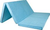 Opvouwbaar 2 persoons matras  Wasbare hoes  195cm x 120cm x 7cm  Blauw