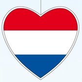 3x Hangdecoratie hart Nederland 28 cm - Nederlandse vlag EK/WK landen versiering