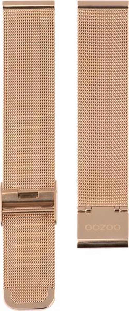 OOZOO horlogeband Milanees-Mesh edelstaal rosekleurig 22mm