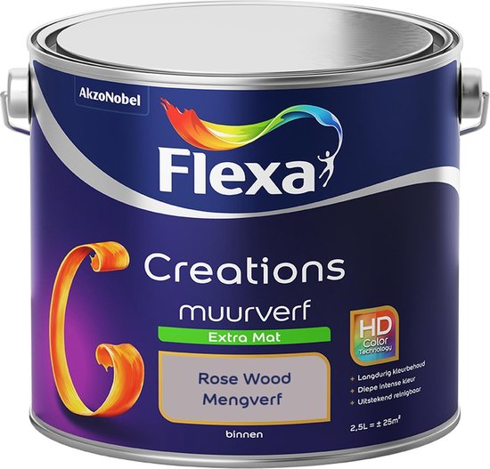 Flexa Creations - Muurverf Extra Mat - Rose Wood - Mengkleuren Collectie - 2,5 Liter