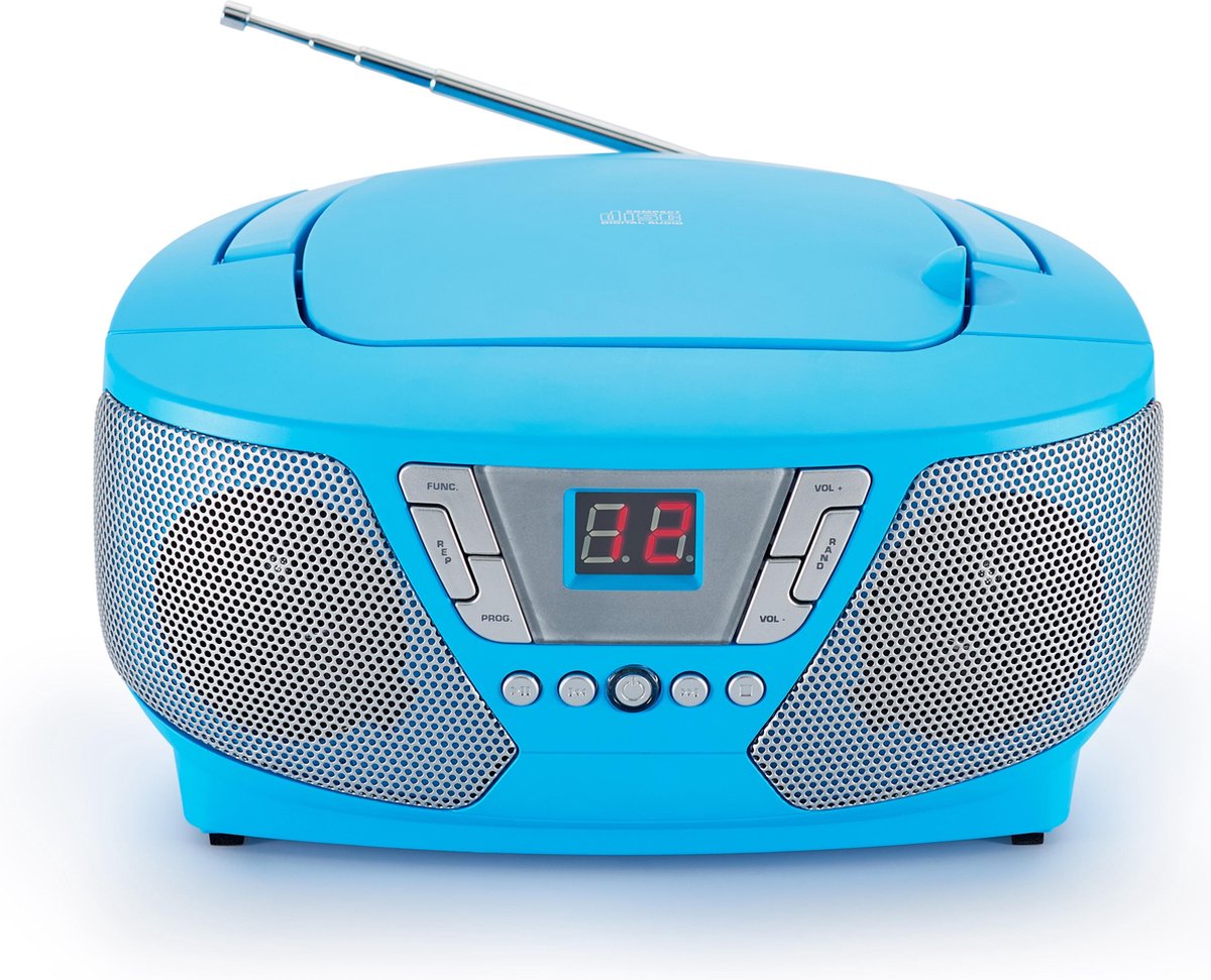 Bigben CD60BL - Draagbare Radio CD-Speler met 400 Stickers - Blauw