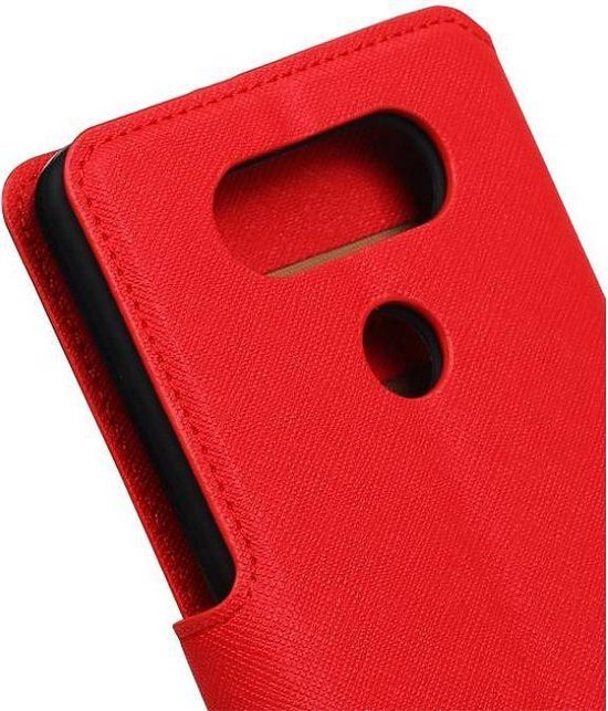 Étui LG V20 Cross Pattern TPU Bookstyle Rouge