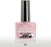 Golden Rose Rich Color Nail Lacquer NO: 02 Nagellak One-Step Brush Hoogglans