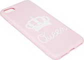 Queen hoesje siliconen roze Geschikt voor iPhone 8 Plus / Geschikt voor iPhone 7 Plus