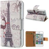 Eiffeltoren Leren Wallet hoesje iPhone 4 4s