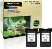 ReYours Inktcartridge compatible HP 21 XL- HP 21XL - Zwart - 2 PACK
