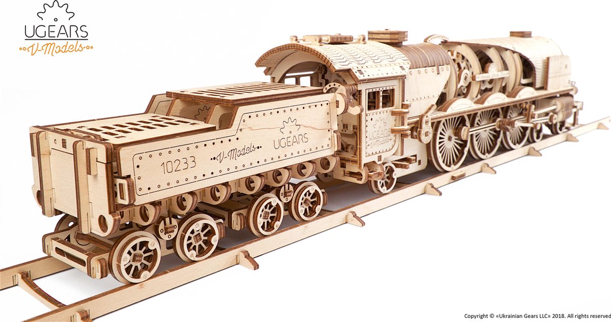 UGEARS Houten 3D Model - V-Express Stoomtrein — afbeelding 19