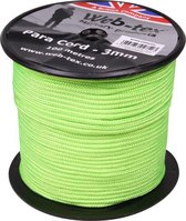 para-koord 100 meter, kleur neon groen, 3mm dik