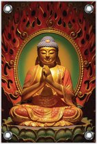 Tuinposter Boeddha Beeld 80x120cm- Foto op Tuinposter (wanddecoratie voor buiten en binnen)