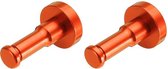 DW4Trading Aluminium Kapstok Haak - Rond - Oranje - Set van 2 stuks