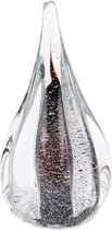 Urnencenter© Kristalglas Sparkle Mini Urn Cognac Transparant - Urn - Urn voor as - Urn Hond - Urn Kat - Urn Deelbewaring - Mini Urn Glas - Kunstobject