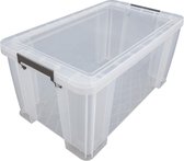 EZY Box 54L - Transparante A4 archiefdoos met grijse handvaten