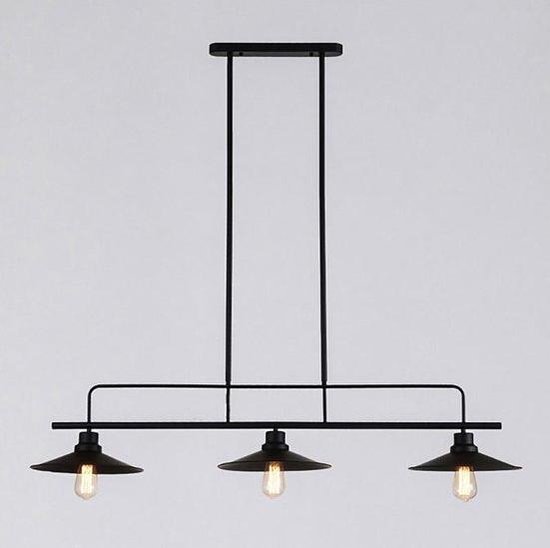 Vintage Industrieel - Hanglamp - 3 Lichts - Ø 30 cm - Zwart
