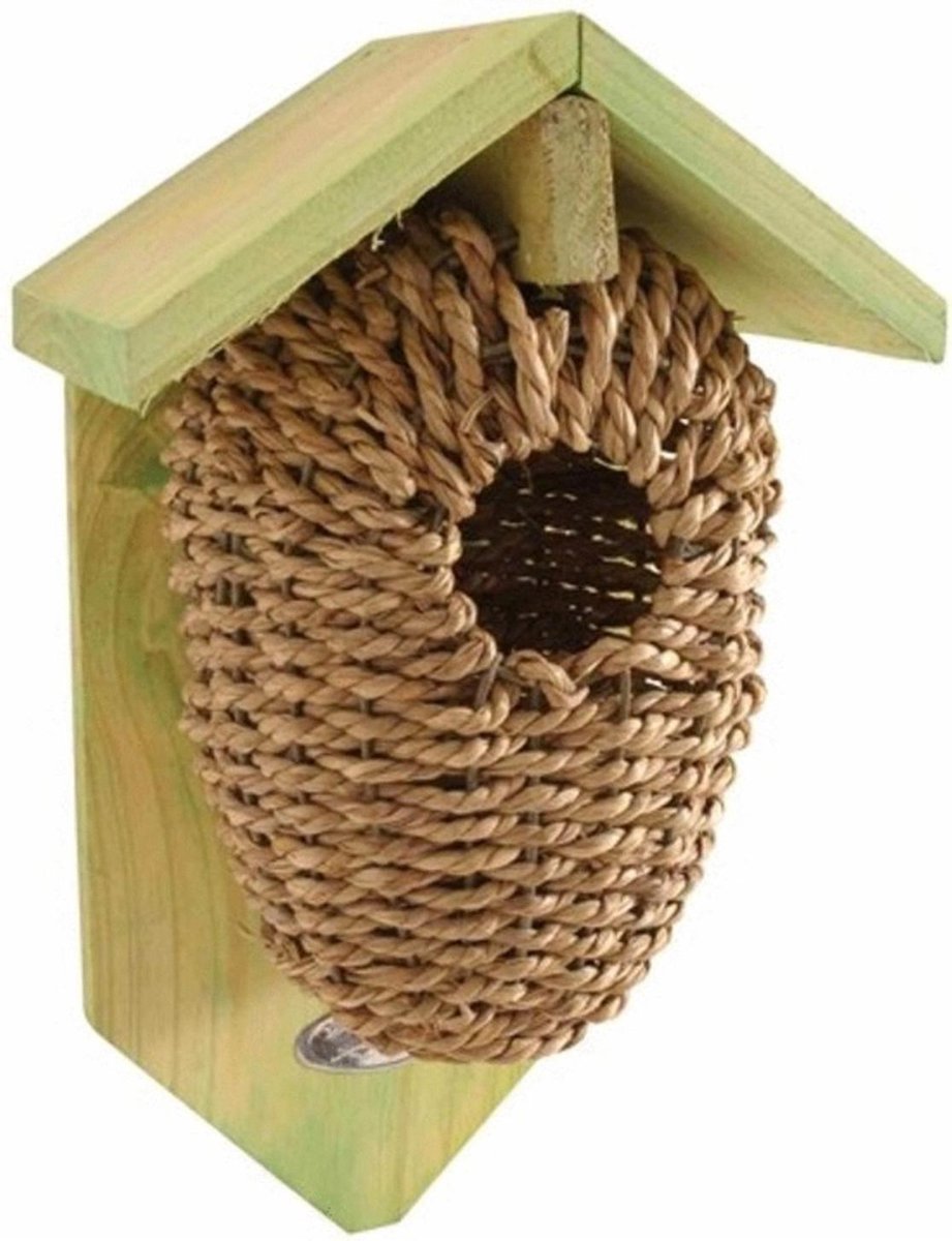 Esschert Design Nestbuidel Zeegras Vogelhuisje - 15,3 x 11 x 26,3 cm - 32 mm