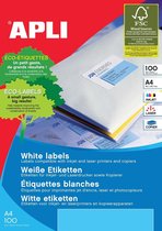Adhesive labels Apli 199,6 x 289,1 mm 100 Sheets White