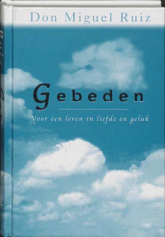 Boek kaft met blauwe hemel en witte wolken. Tekst: Gebeden, Voor een leven in liefde en geluk.