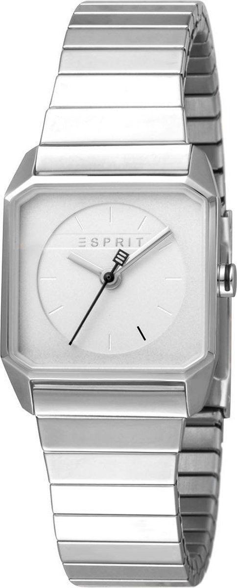 Esprit Cube Mini ES1L070E0055 horloge - Staal - Zilverkleurig - Ø 25