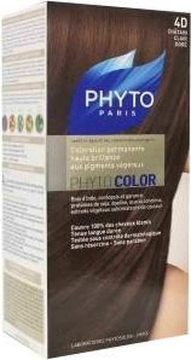 Phyto Color Permanent Hair Colour - 4D Light Golden Chesnut