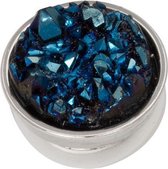 iXXXi 7mm Top Part Change Drusy Dark blue Zilverkleurig