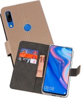 Booktype Telefoonhoesjes - Bookcase Hoesje - Wallet Case -  Geschikt voor Huawei P Smart Z - Goud