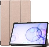 Tri-Fold Book Case - Samsung Galaxy Tab S6 Hoesje - Goud
