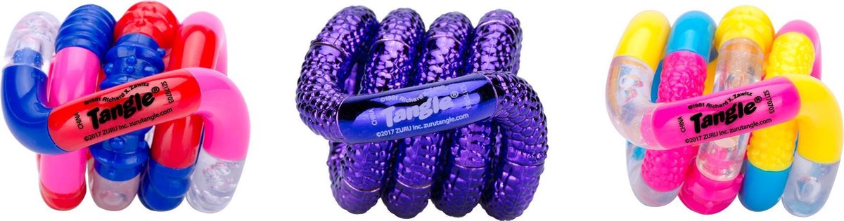 Tangle Toys - Textured Junior 3-Pack - roze paars - The Original Fidget