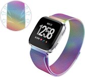 Milanees Horloge Band Geschikt Voor de Fitbit Versa (Lite)- Milanese Watchband Sportbandje - Armband Strap Polsband RVS - Colorful Kleurig Small