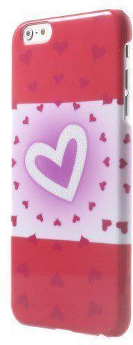 MW Hard Case Glossy Sweet Hearts Rood/Wit voor Apple iPhone 6 Plus