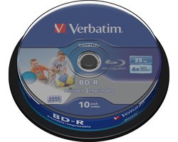 Verbatim Bd-R Sl Printbare Schijf 25Gb 6X 10 Stuks Voor Het Maken Van Data-Archieven