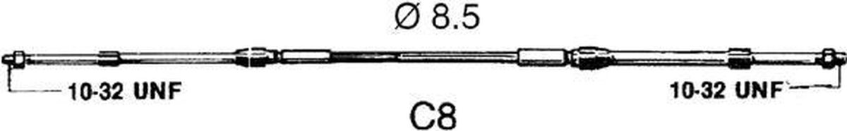 Ultraflex Afstandbedieningskabel C8 3.4 mtr