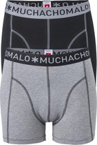 Muchachomalo Basiscollectie Heren Boxershorts - 2 pack - Grijs/Zwart - Maat XL