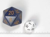 Chessex dobbelsteen, 34 mm 20-zijdig, Speckled Golden Cobalt