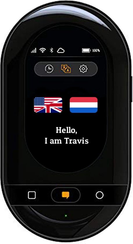 Travis Touch Plus - Vertaler, 2.4 inch, WiFi + 4G, Draadloos Laden, Translator, Zwart