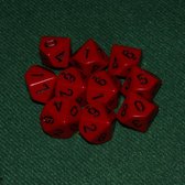 10,Tienzijdige Dobbelstenen Rood met Zwart